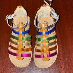 Toddler girls rainbow gladiator sandals